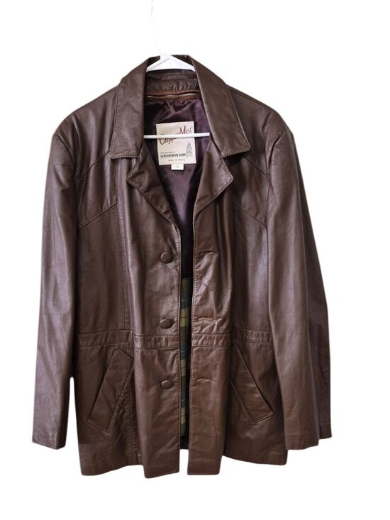 Clipper Mist Other - Clipper Mist Brown Genuine Leather Jacket Size 44 Regular Removable Lining